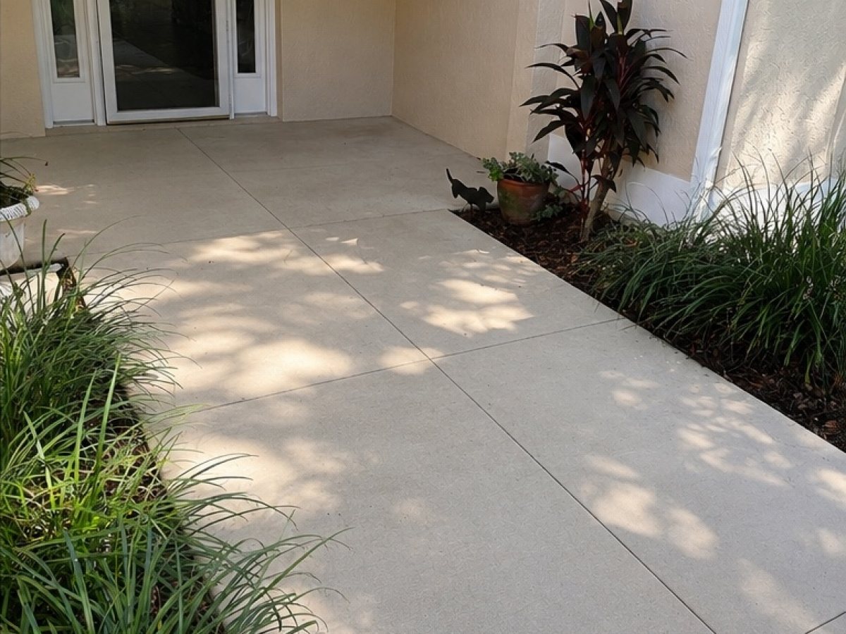 The same entry walkway after pressure washing by Highwater Exterior Cleaning